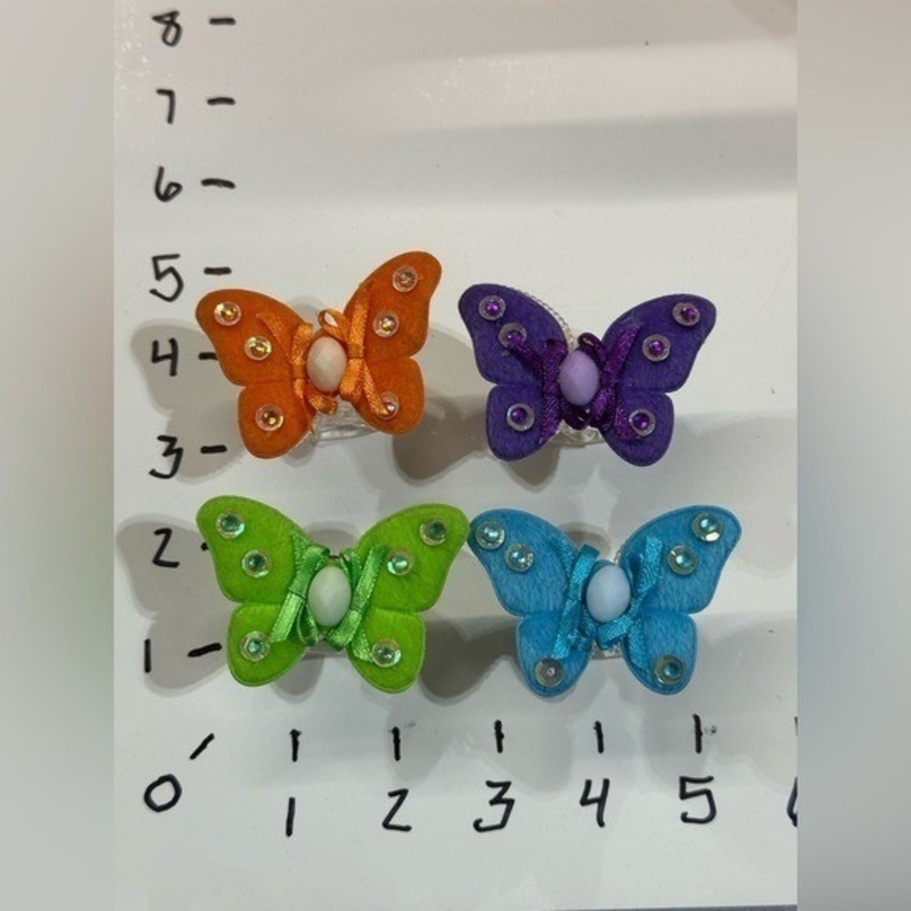 NEW Hair Accessories set of 4 girls butterfly claw clips colorful